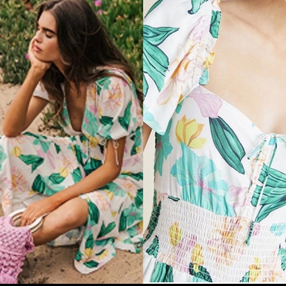 Cleobella Tropical Flower Print Dress